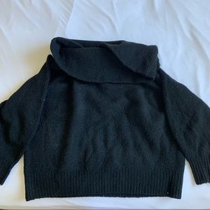 Off the shoulder knitted black sweater